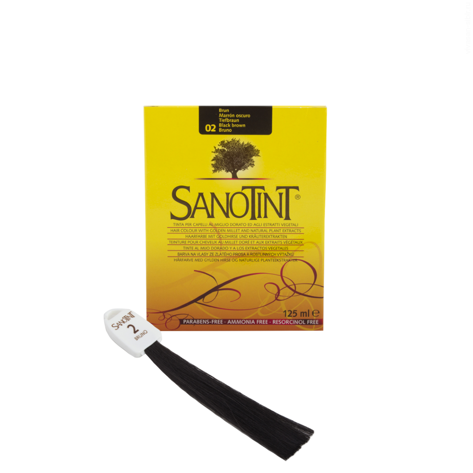 Краска для волос SanoTint Classic. ЧЕРНО-КОРИЧНЕВЫЙ 02