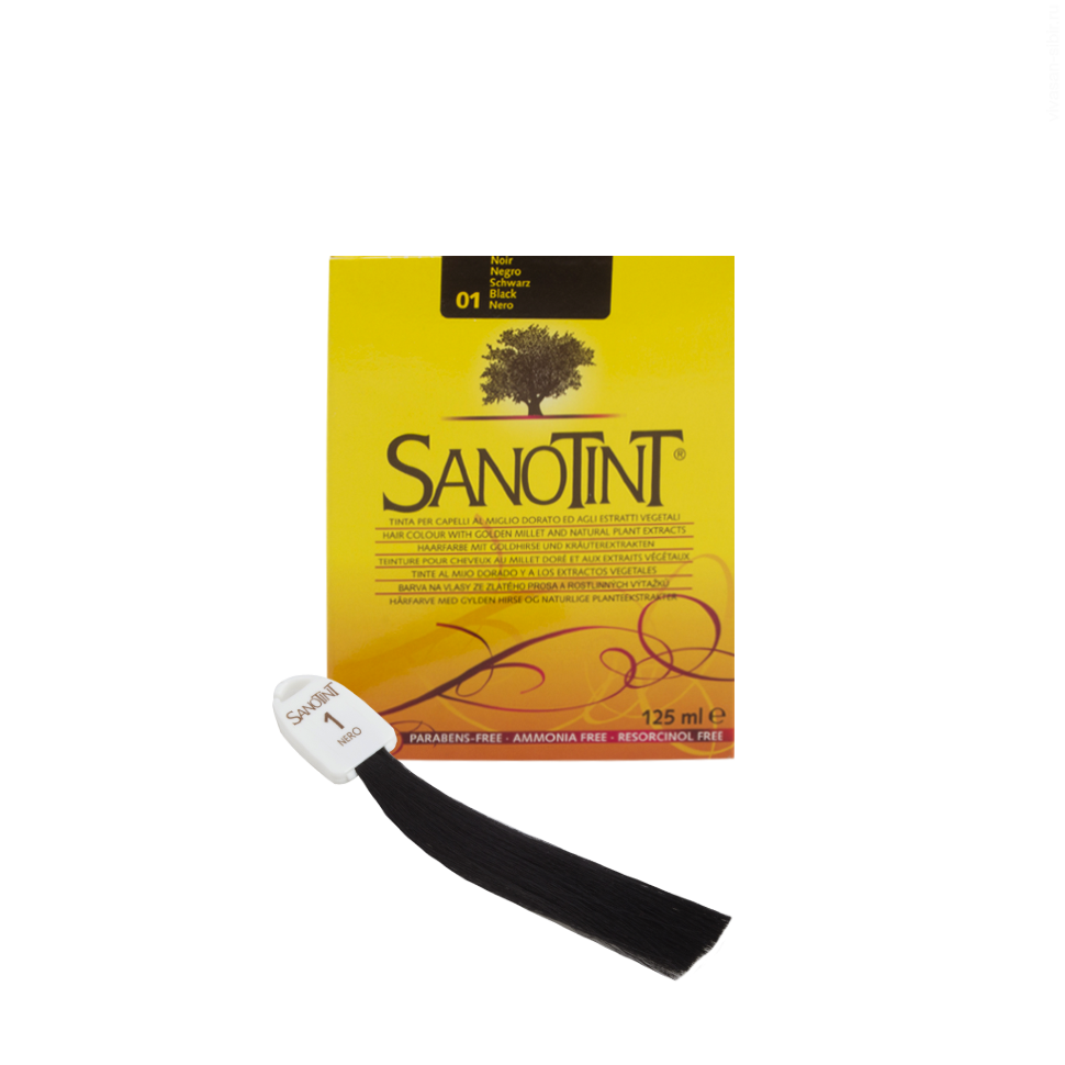 Краска для волос без аммиака SanoTint Classic. ЧЕРНЫЙ 01