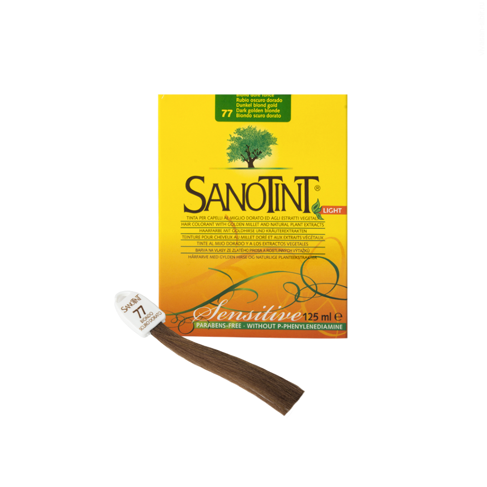 Краска для волос SanoTint Light. ТЕМНО-РУСЫЙ ЗОЛОТИСТЫЙ 77