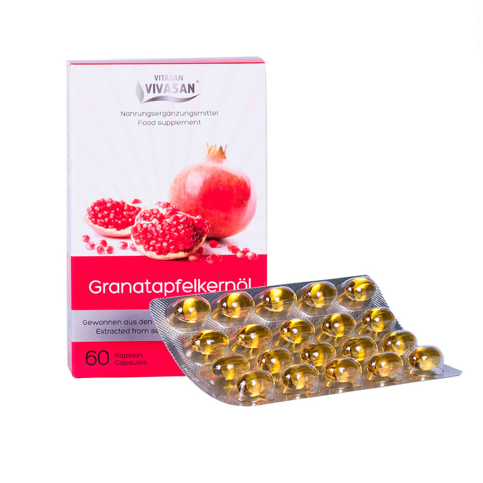 Масло гранатовых косточек (Granatapfelkernol) Вивасан | Vivasan 60 капсул